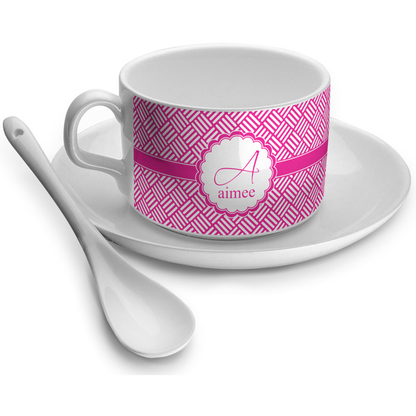 Custom Square Weave Tea Cup - Single (Personalized)