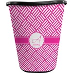 Square Weave Waste Basket - Double Sided (Black) (Personalized)