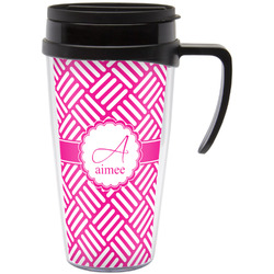 Square Weave Acrylic Travel Mug with Handle (Personalized)