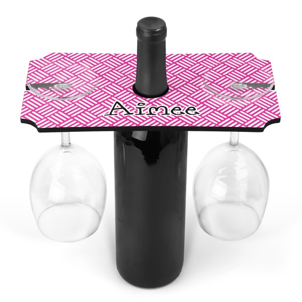 Custom Square Weave Wine Bottle & Glass Holder (Personalized)