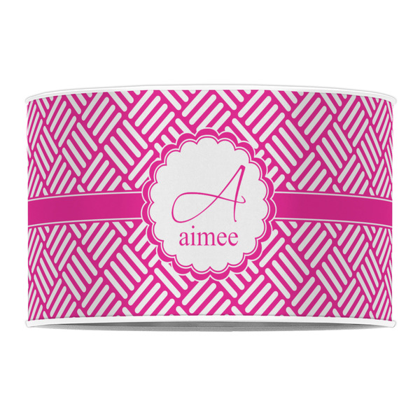 Square Weave 12" Drum Lampshade - FRONT (Poly Film)