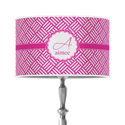Square Weave 12" Drum Lamp Shade - Poly-film (Personalized)
