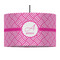 Square Weave 12" Drum Pendant Lamp - Fabric (Personalized)