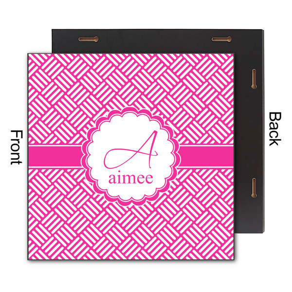 Square Weave 12x12 Wood Print - Front & Back View