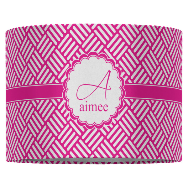 Square Weave 16" Drum Lampshade - FRONT (Fabric)