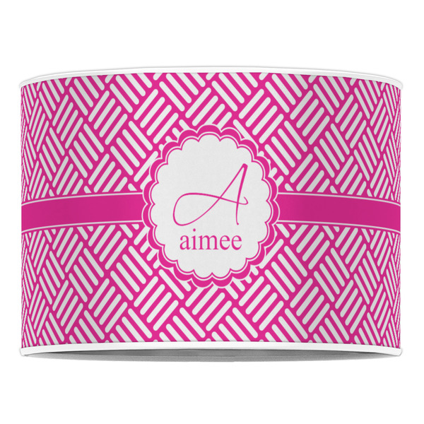 Square Weave 16" Drum Lampshade - FRONT (Poly Film)