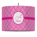 Square Weave 16" Drum Pendant Lamp - Fabric (Personalized)