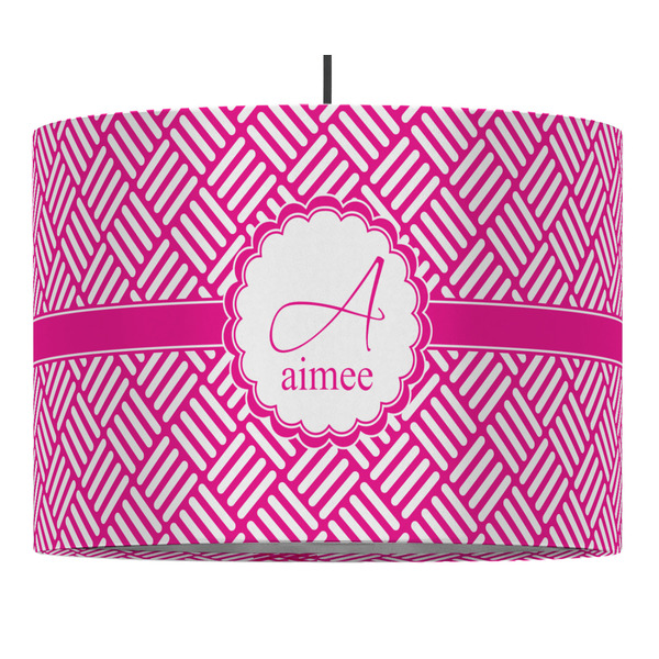 Custom Square Weave 16" Drum Pendant Lamp - Fabric (Personalized)
