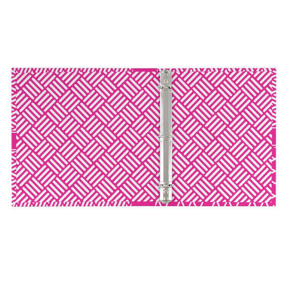 Square Weave 3 Ring Binders - Full Wrap - 1" - OPEN INSIDE