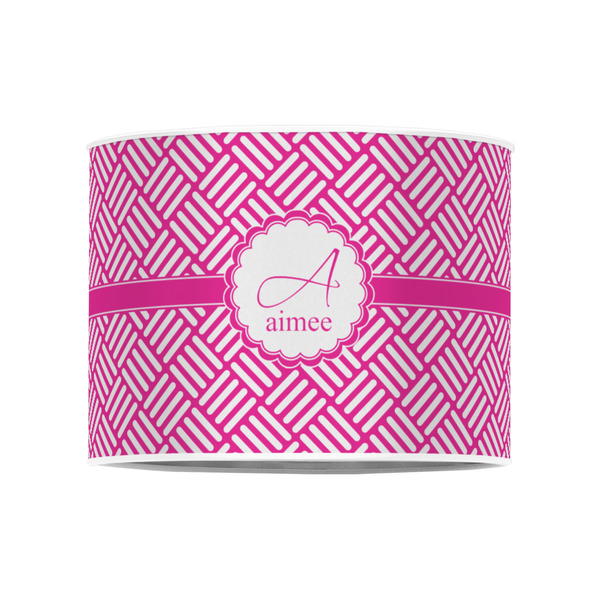 Square Weave 8" Drum Lampshade - FRONT (Poly Film)