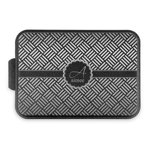 Custom Square Weave Aluminum Baking Pan with Black Lid (Personalized)