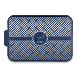 Square Weave Aluminum Baking Pan with Navy Lid (Personalized)