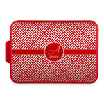 Square Weave Aluminum Baking Pan with Red Lid (Personalized)
