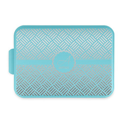Square Weave Aluminum Baking Pan with Teal Lid (Personalized)