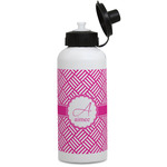 Square Weave Water Bottles - Aluminum - 20 oz - White (Personalized)