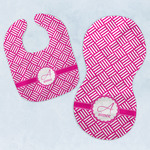 Square Weave Baby Bib & Burp Set w/ Name and Initial