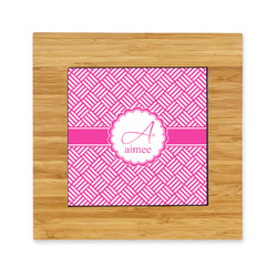 Square Weave Bamboo Trivet with Ceramic Tile Insert (Personalized)