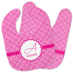 Square Weave Baby Bib w/ Name and Initial