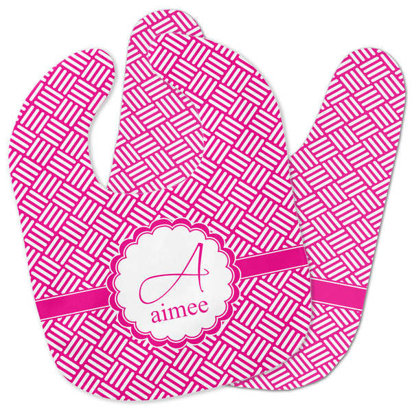Custom Square Weave Baby Bib w/ Name and Initial