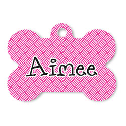 Square Weave Bone Shaped Dog ID Tag - Large (Personalized)