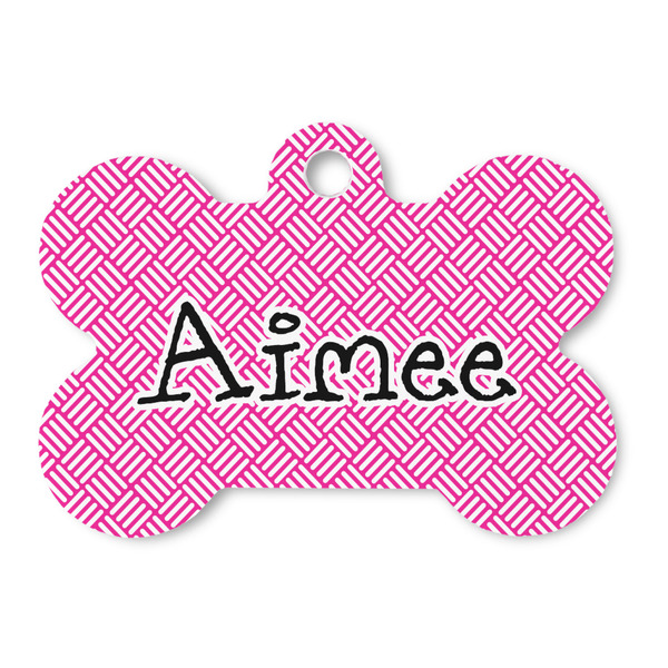 Custom Square Weave Bone Shaped Dog ID Tag (Personalized)