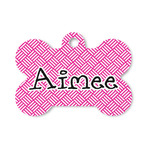 Square Weave Bone Shaped Dog ID Tag - Small (Personalized)