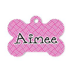 Square Weave Bone Shaped Dog ID Tag - Small (Personalized)