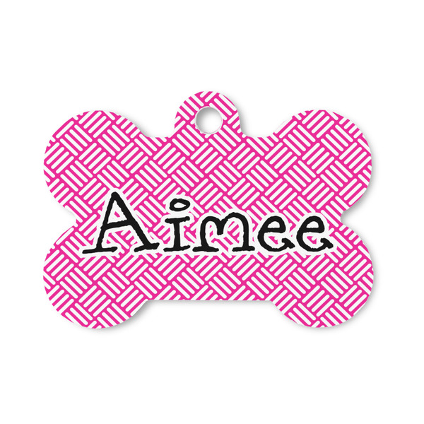 Custom Square Weave Bone Shaped Dog ID Tag - Small (Personalized)