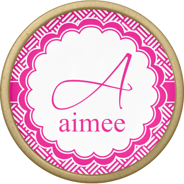 Square Weave Cabinet Knob - Gold - Front