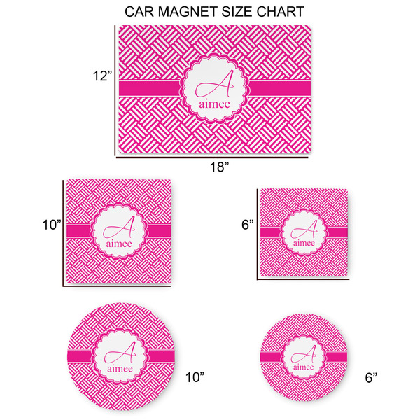 Square Weave Car Magnets - SIZE CHART