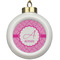 Square Weave Ceramic Ball Ornament (Personalized)