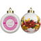 Square Weave Ceramic Christmas Ornament - Poinsettias (APPROVAL)
