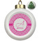 Square Weave Ceramic Ball Ornament - Christmas Tree (Personalized)