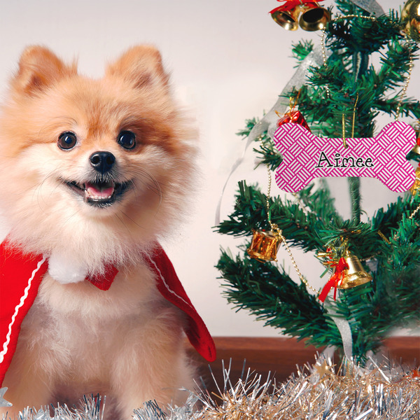 Square Weave Ceramic Flat Ornament - Bone (LIFESTYLE)