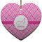 Square Weave Ceramic Flat Ornament - Heart (Front)