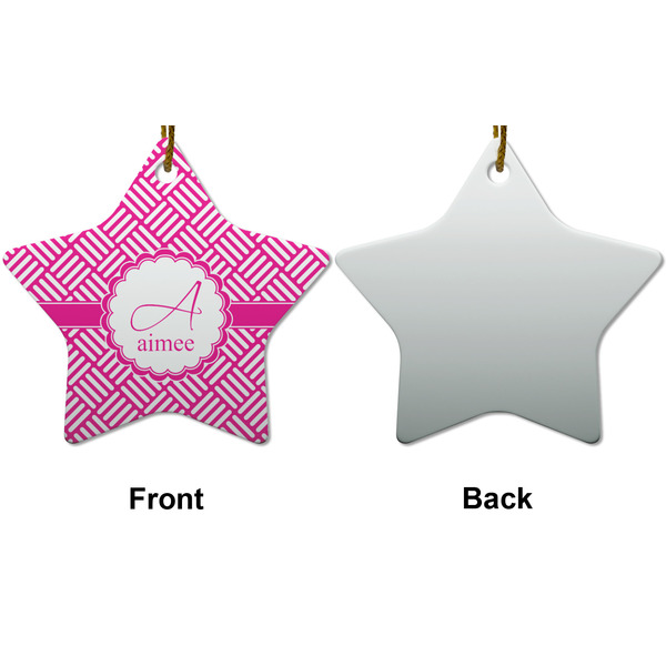 Square Weave Ceramic Flat Ornament - Star Front & Back (APPROVAL)