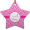 Square Weave Ceramic Flat Ornament - Star (Front)