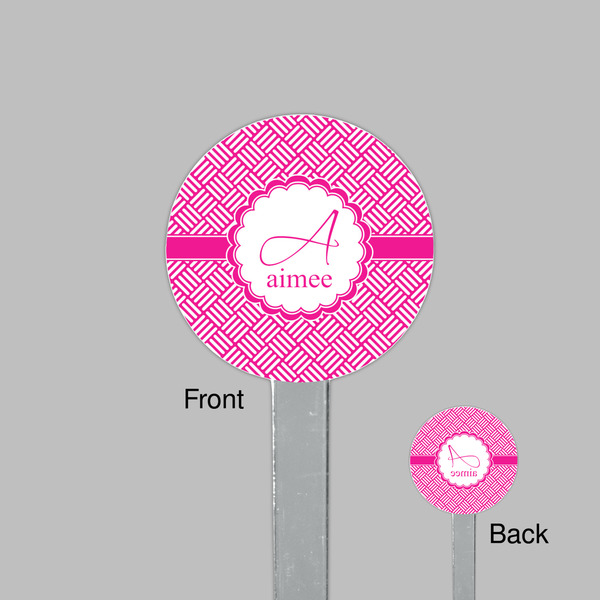 Square Weave Clear Plastic 7" Stir Stick - Round - Front & Back