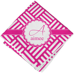 Square Weave Cloth Cocktail Napkin - Single w/ Name and Initial