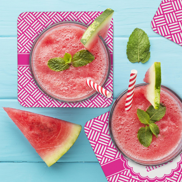 Square Weave Coaster Set - LIFESTYLE