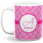 Square Weave 11 Oz Coffee Mug - White (Personalized)