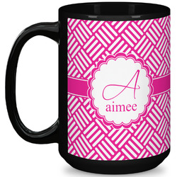 Square Weave 15 Oz Coffee Mug - Black (Personalized)