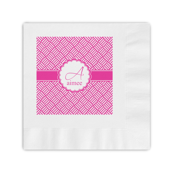 Custom Square Weave Coined Cocktail Napkins (Personalized)