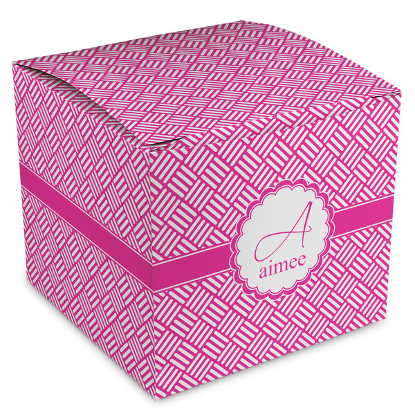 Custom Square Weave Cube Favor Gift Boxes (Personalized)