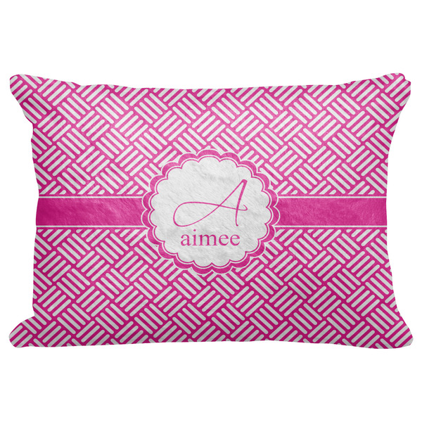 Custom Square Weave Decorative Baby Pillowcase - 16"x12" w/ Name and Initial