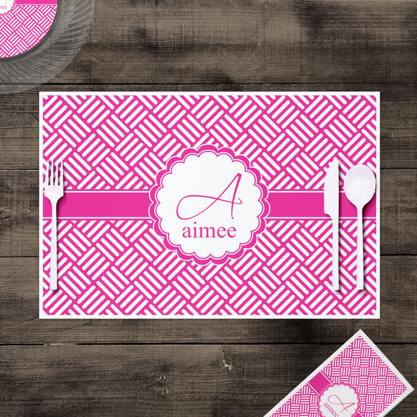 Square Weave Disposable Paper Placemat - In Context