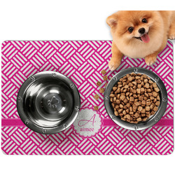 Square Weave Dog Food Mat - Small w/ Name and Initial