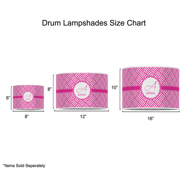 Square Weave Drum Lampshades - Sizing Chart