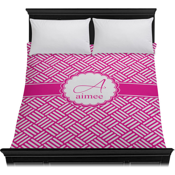 Square Weave Duvet Cover - Queen - On Bed - No Prop