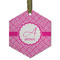 Square Weave Frosted Glass Ornament - Hexagon